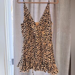 Black and white animal print romper